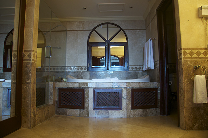Bathroom in the Ocean View Suite at The Crane Residential Resort