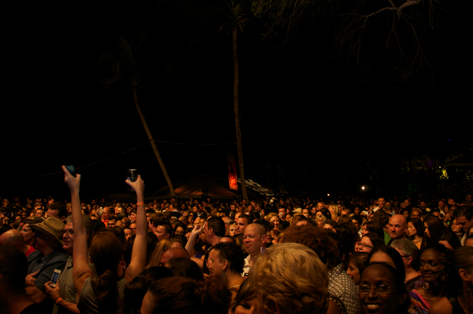 Fans in anticipation at Chum Fm in Barbados 