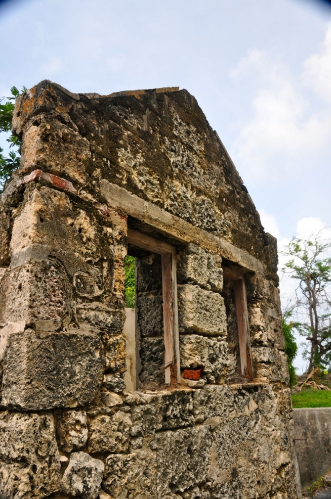 Worn Stone Structure at Codrington College Barbados
