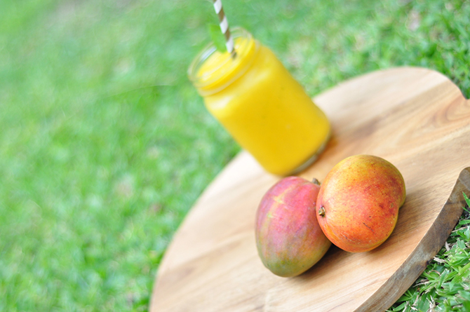 Mango Coconut Basil Smothie Recipe