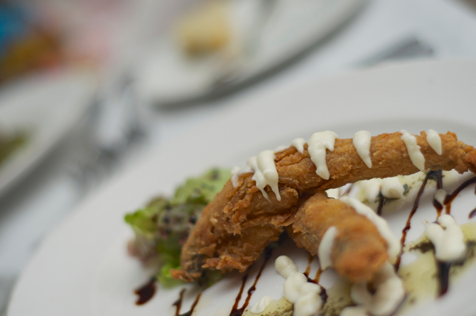 Flying Fish Goujons at Rachel's Restaurant at Savannah Hotel 