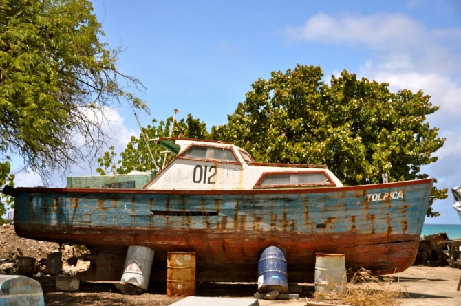 Boat set to Repair at Oistins, Barbados
