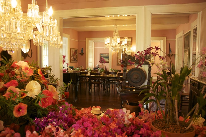 Dining table at Fisherpond Great House Barbados