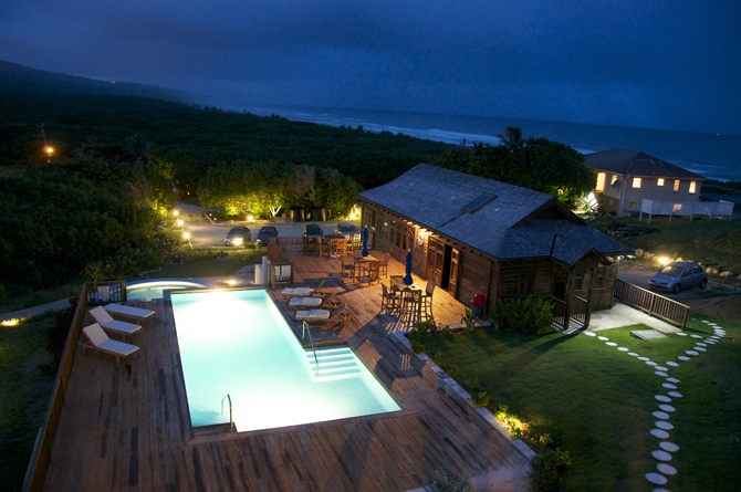 Night time view at Santosha Barbados