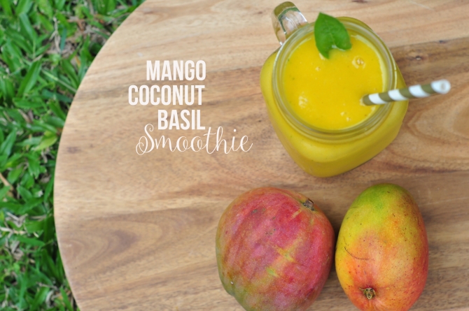 Mango Coonut Basil Smoothie Recipe