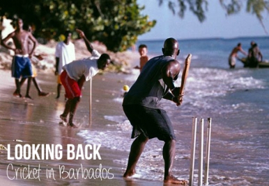 Beach cricket in old Barbados